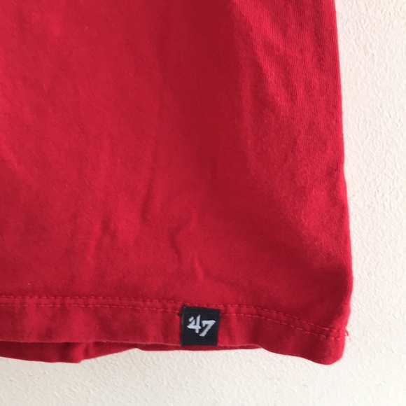 EUC St. Louis Cardinals red tee size small 47 brand V neck T-shirt - Picture 3 of 6